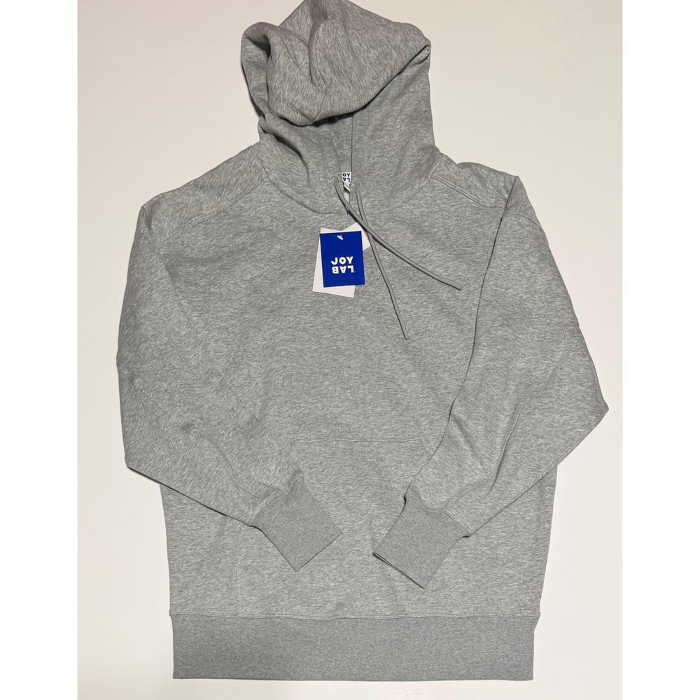 JoyLab Hoodie Women Medium Grey Heather NWT Long Length Fleece Pullover Top